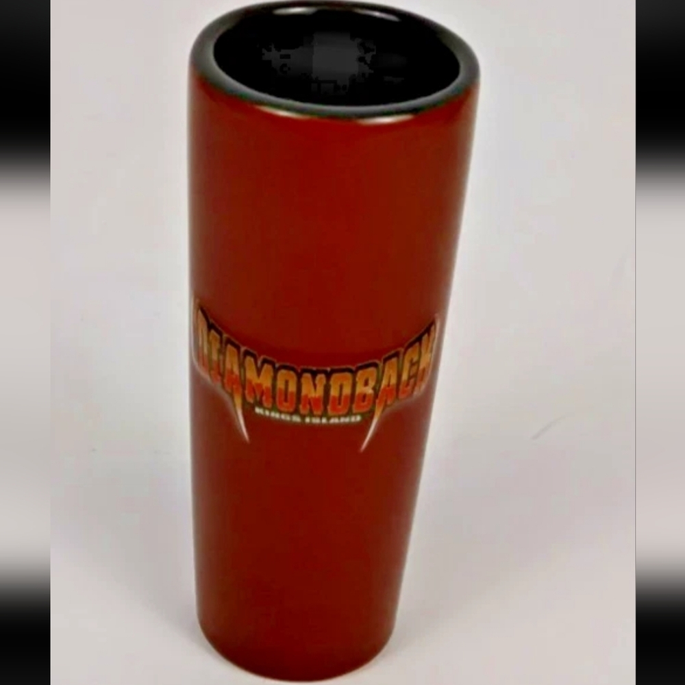Kings Island Diamondback Roller Coaster Red Ceramic Shot Glass
